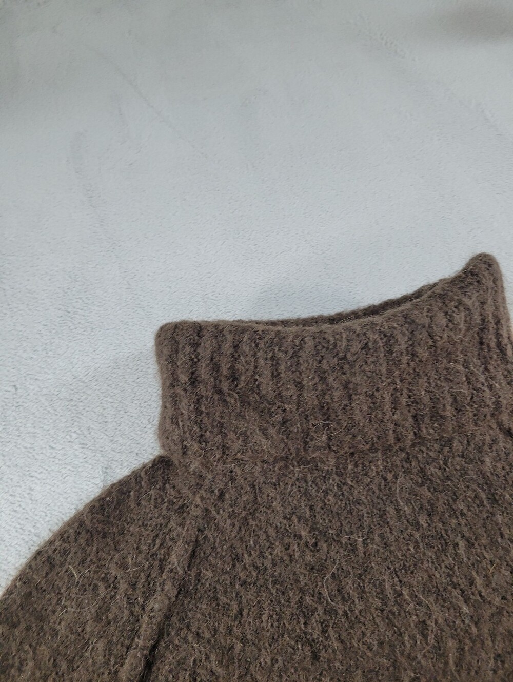 Zara Alpaca Blend Cropped Brown Turtleneck Sweater - Picture 9 of 10